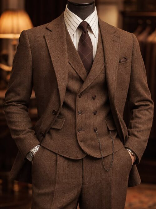 Classic Brown Wool Suit
